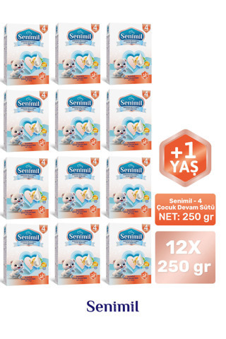 4 ÇOCUK DEVAM SÜTÜ 250 GR (+1 YAŞ) 12 Lİ AVANTAJ PAKETİ