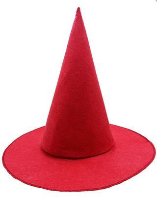Himarry Kırmızı Renk Keçe Cadı Şapkası Yetişkin Çocuk Uyumlu 35X38 cm