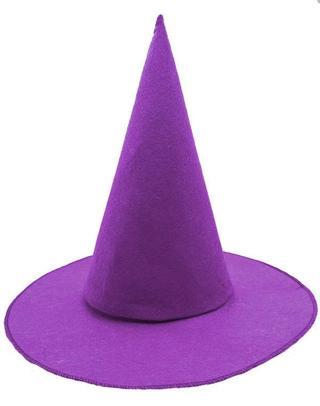himarry Mor Renk Keçe Cadı Şapkası Yetişkin Çocuk Uyumlu 35X38 cm