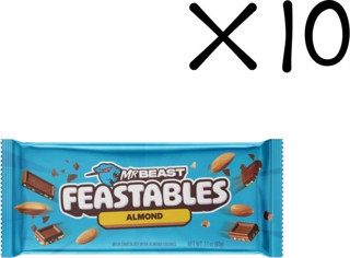 Mr Beast Feastables Almond Chocolate 60 gr x10
