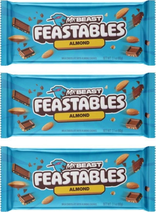 Mr Beast Feastables Almond Chocolate 60 gr x3