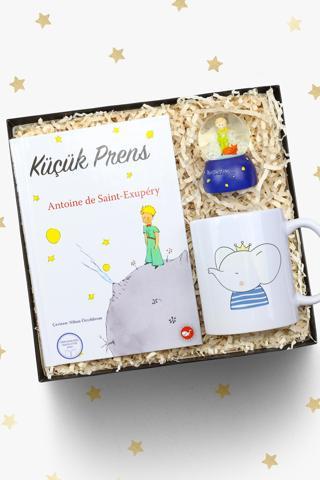 Trendmiya Kupa Bardak & Küçük Prens Kitabı & Mavi Küçük Prens Kar Küresi Hediye Seti