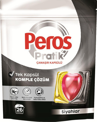 Peros Pratik Çamaşır Deterjanı Kapsülü 26 Adet Siyahlar