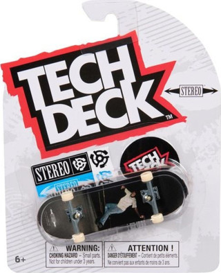 Tech Deck – Stereo – Siyah Zemin Kaykaycı Fotoğraf Grafik – Parmak Kaykay