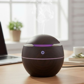 Küre Model Akasya Renk Hava Nemlendirici – Ultrasonik Soğuk Buhar Makinesi, Led Işıklı Masaüstü Oda