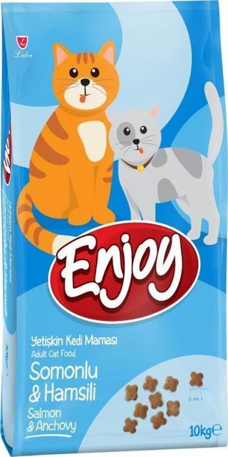 Enjoy Somonlu ve Hamsili Yetişkin Kedi Maması 10 kg