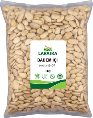 Badem İçi Soyulmuş Çiğ 1kg- Blanched Almonds Raw