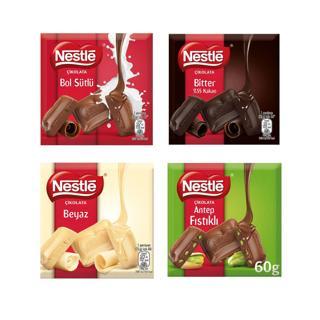 Nestle Kare Çikolata 60 gr 4'lü Karma Paket