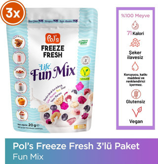 Pol's Freeze Fresh Dondurularak Kurtulmuş Fun Mix 20 g x 3 adet 