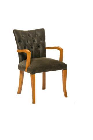 Sandalye 18526 Zus160  Bambu Kolçak Model Kayın RETRO Ayak Antrasit Kumaş Elyapı
