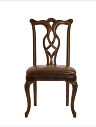 Sandalye 19741 ST ZUS002 Kayın Ahşap Suni Deri Kahverengi Kumaş Ceviz El Yapım