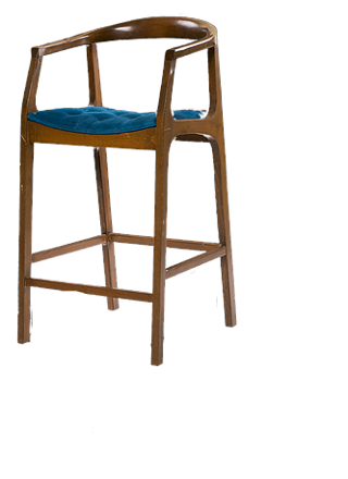 Sandalye Bar 14226 ST Zus703-268 Kolçak Yüksek Kayın Bambu Ayak Ceviz El yapım