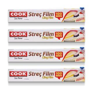 Cook Streç Film 30 cm x 100 m + Kayar Bıçak X 4 lü
