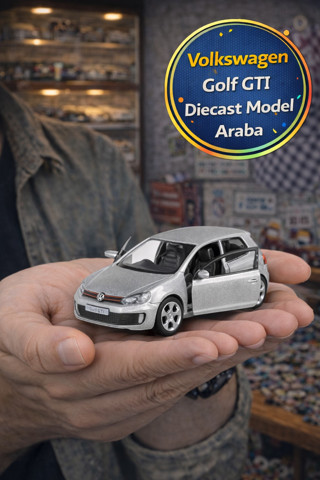 Günümüz Avrupa Serisi Gri Volkswagen Golf GTI Açılır Kapı Çek Bırak Metal Model Araba 1:32