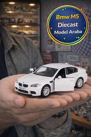 Günümüz Avrupa Serisi Beyaz Bmw M5 Açılır Kapı Çek Bırak Metal Model Araba 1:32