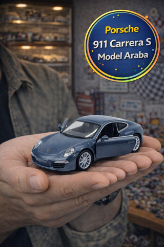 Günümüz Avrupa Serisi Gri Porsche 911 Carrera S Açılır Kapı Çek Bırak Metal Model Araba 1:32