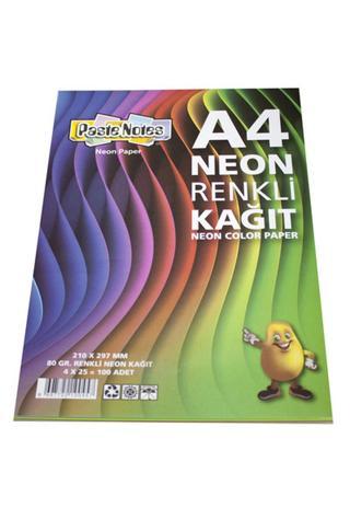 NotYaz A4 Neon 4 Renkli Fotokopi Kağıdı 100 Yaprak