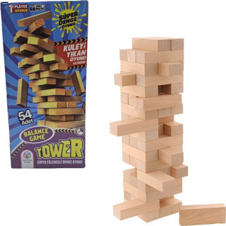 Ahşap Kule Denge Oyunu Jenga %100 Ahşap