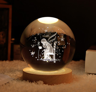 Ahşap Altlıklı Usbli Gece Lambası Küçük Prens Gün Işığı