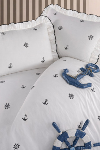 Uçkan Home %100 Pamuk Fırfırlı Tek Kişilik Nevresim Seti