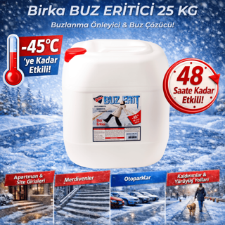 Birka Buz Eritici 25 Kg – Buzlanma Önleyici ve Buz Çözücü, -45°C, Magnezyum Klorürlü