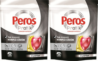Peros Pratik Matik Çamaşır Deterjanı Kapsülü - Tableti 52 Adet Siyahlar (2PK*26)