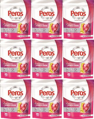 Peros Pratik Matik Çamaşır Deterjanı Kapsülü - Tableti 234 Adet Renkliler (9PK*26)