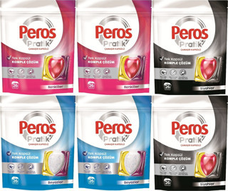 Peros Pratik Matik Çamaşır Deterjanı Kapsülü - Tableti 156 Adet (6PK*26) (Karma Set)
