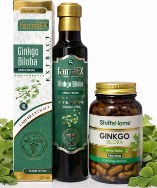 Çare Burada ÇareBurada Ginkgo Biloba Ekstrakt 250 ml - Ginkgo Biloba 60 Kapsül Set