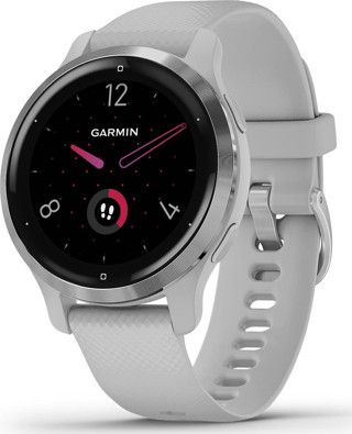 Garmin Venu 2S, Gelişmiş Sağlık İzleme ve Fitness Özelliklerine Sahip Küçük Boyutlu GPS Akıllı Saat, Açık Gri Kasalı Gümüş Çerçeve ve Silikon Bant...