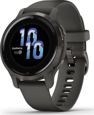 Garmin Venu 2S, Gelişmiş Sağlık İzleme ve Fitness Özelliklerine Sahip Küçük Boyutlu GPS Akıllı Saat, Grafit Kılıflı ve Silikon Bantlı Arduvaz Çerçeve, (...
