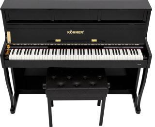 Köhner Slp-980 Bk Dijital Duvar Piyano, Bluetooth, Tuş Hassasiyeti, 88 Tuşlu, Kapaklı (KULAKLIK VE TABURE)