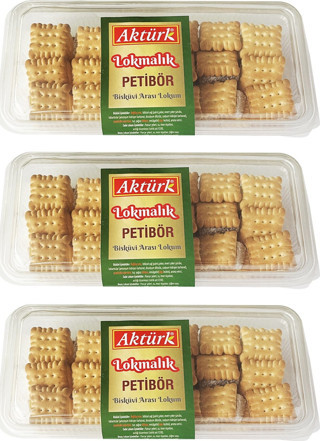 Aktürk Lokmalık Petibör Bisküvi Arası Lokum 250 gr x 3 Adet