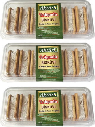 Aktürk Lokumlu Bisküvi 300 gr x 3 Adet