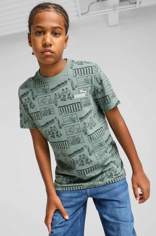 Puma Mıd90S Aop Tee B Yeşil Erkek Çocuk Kısa Kol T-Shirt