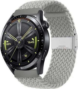 Sneezy Huawei Watch Gt4 46Mm İle Uyumlu 22Mm Metal Klips Solo Fiberlink Örgü Kordon