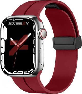 Sneezy Apple Watch 42Mm 44Mm 45Mm Seri 1 2 3 4 5 6 7 8 Se Uyumlu Coastal Manyetik Tokalı Silikon Kordon