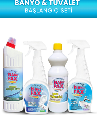 Nanopax 4’lü Premium Banyo Temizlik Seti Ultra Yoğun Çamaşır Suyu, Derz Temizliği, Klozet Bakımı