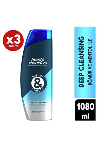Head&Shoulders Duş Jeli Ve Şampuan Deep Cleansing 360 Ml X 3 Adet