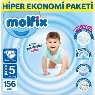 MolfixBebek Bezi 5 Beden Junior Hiper Ekonomi Paketi 156 Adet