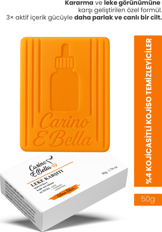 Carino E Bella Kojic Asit Sabunu Zerdeçal ve Kojik Asit Etkisi Leke Karşıtı Kojic Sabun Aydınlatıcı Pürüzsüz Cilt