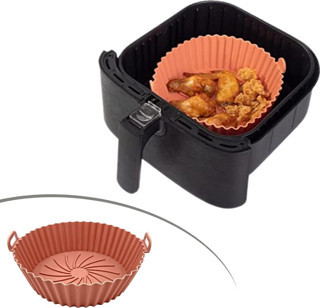Renkli Isıya Dayanıklı Yıkanılabilir Silikon Fırın Ve Airfryer Yuvarlak Model Pişirme Matı 20 Cm (Ti