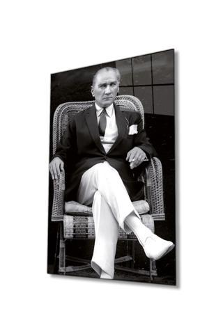 Pi Dekorasyon Atatürk Portresi Cam Tablo Ev Ve Ofis Duvar Dekoru Hediyelik Büyük Temperli 4 mm Cam Tablo