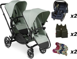 Abc Design Zoom Pine Ikiz Bebek Arabası Travel Set (Ikiz Bebek Arabası + Jixy Siyah Ana Kucağı)