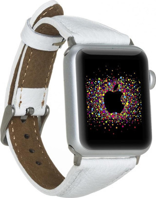 Apple Watch Uyumlu Deri Kordon 38-40-41mm Slim F3 Beyaz