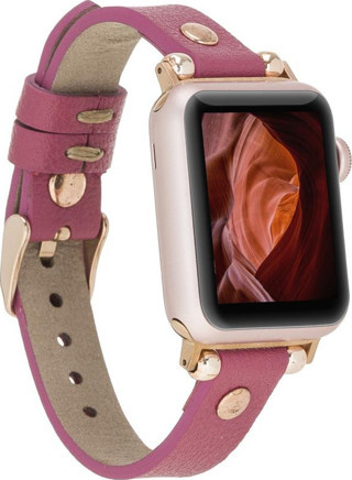 Apple Watch Uyumlu Deri Kordon 38-40-41mm RT CP4 Fuşya