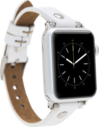 Apple Watch Uyumlu Deri Kordon 38-40-41mm ST F3 Beyaz