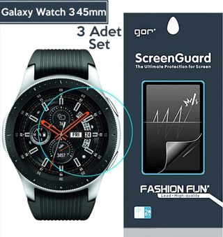 Gor Sm Galaxy Watch 3 45mm Darbe Emici Ekran Koruyucu 3 Adet Set-(5775)