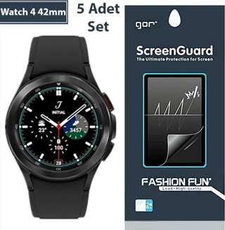 Gor Sm Galaxy Watch 4 42mm Darbe Emici Ekran Koruyucu 5 Adet Set-(5775)