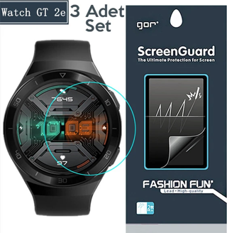 Gor Huawei Watch GT2E Darbe Emici Ekran Koruyucu 3 Adet Set-(5775)